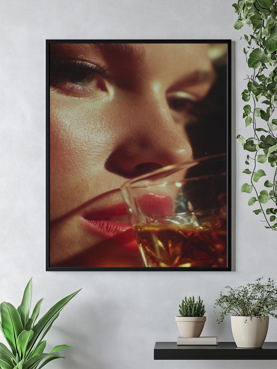 Moody Portrait with Glass — Photography Print. — room view 4
