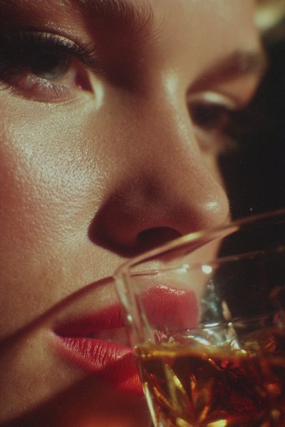 Moody Portrait with Glass — Photography Print.