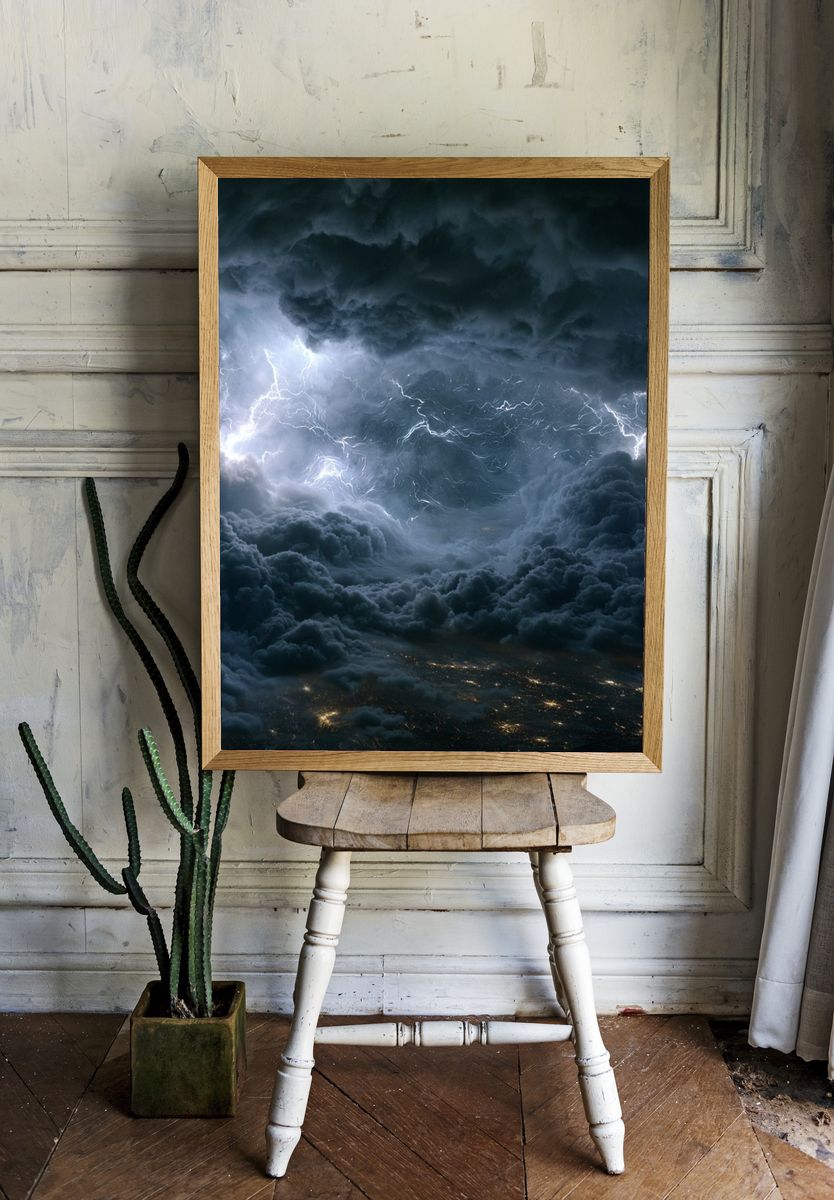 Thunderstorm Clouds — Photography Print. — room view 1