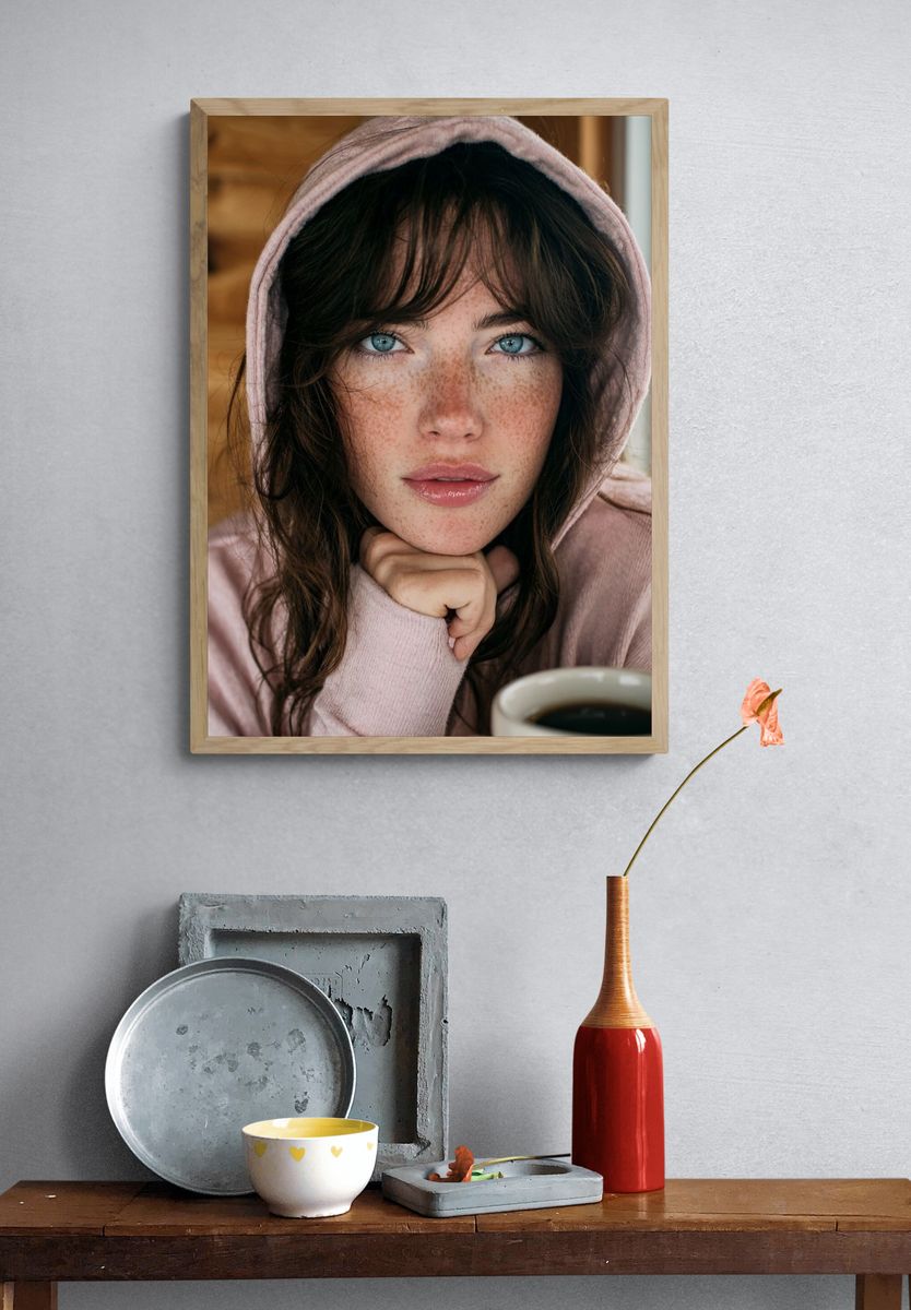 Freckled Portrait Photography Poster. — room view 3