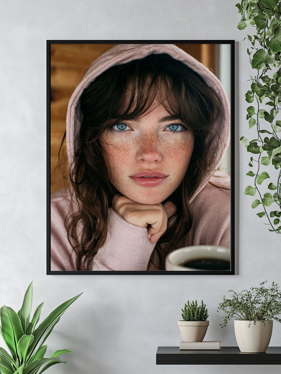 Freckled Portrait Photography Poster. — room view 4