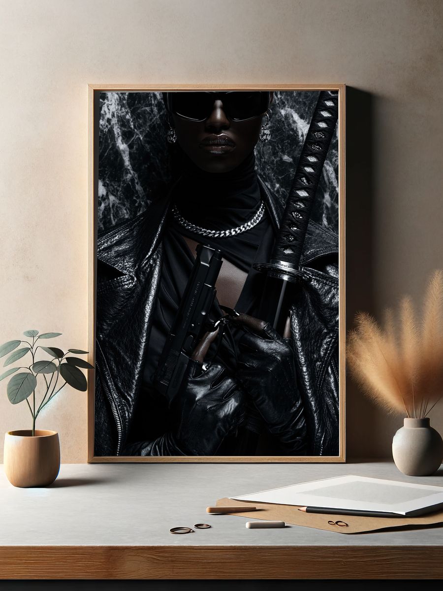 Dark Fashion Portrait Poster. — room view 2