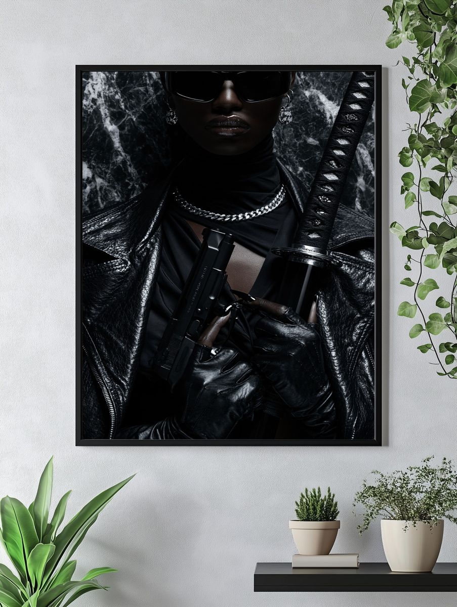 Dark Fashion Portrait Poster. — room view 4