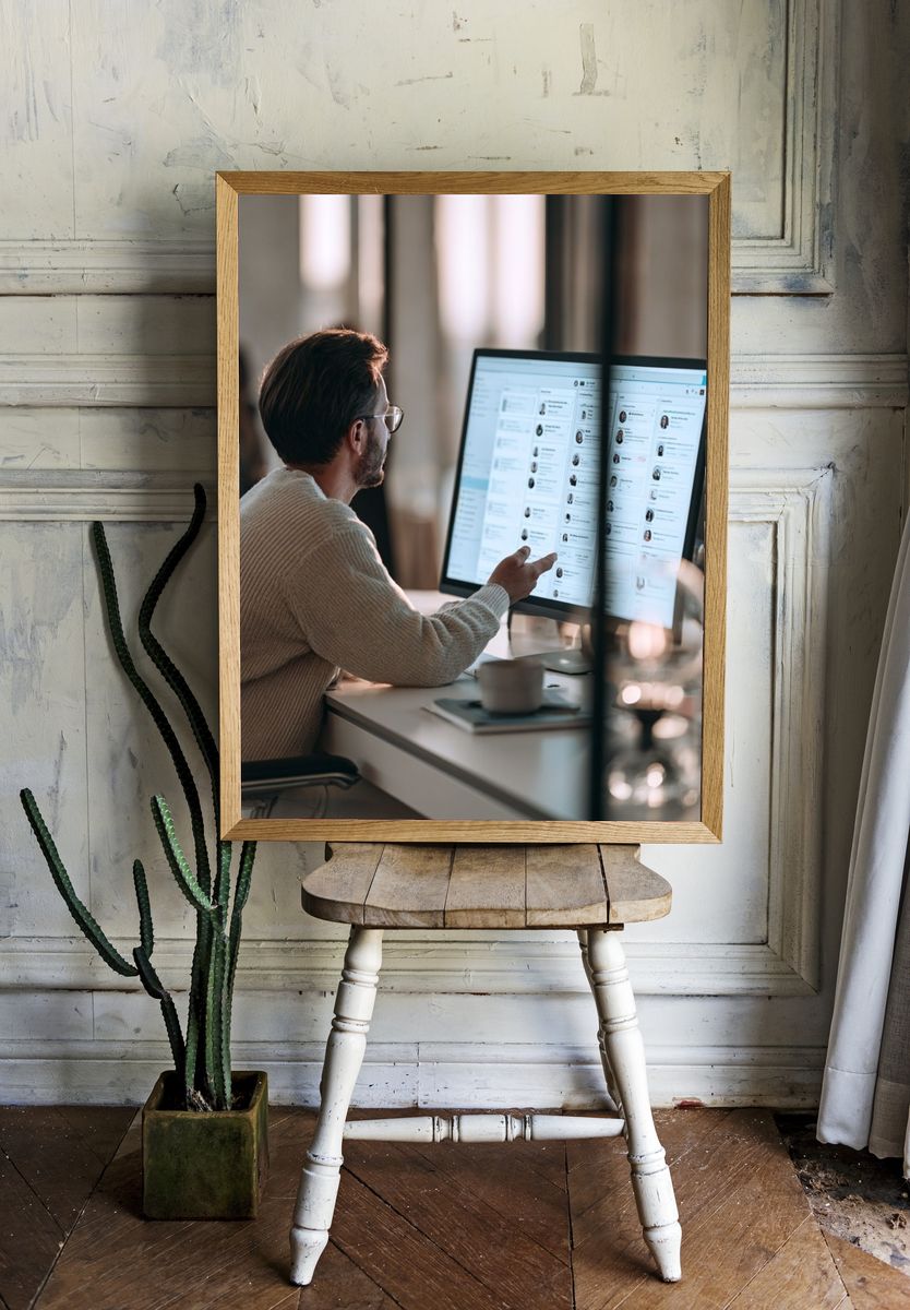 Modern Office Workspace Photography Poster. room preview