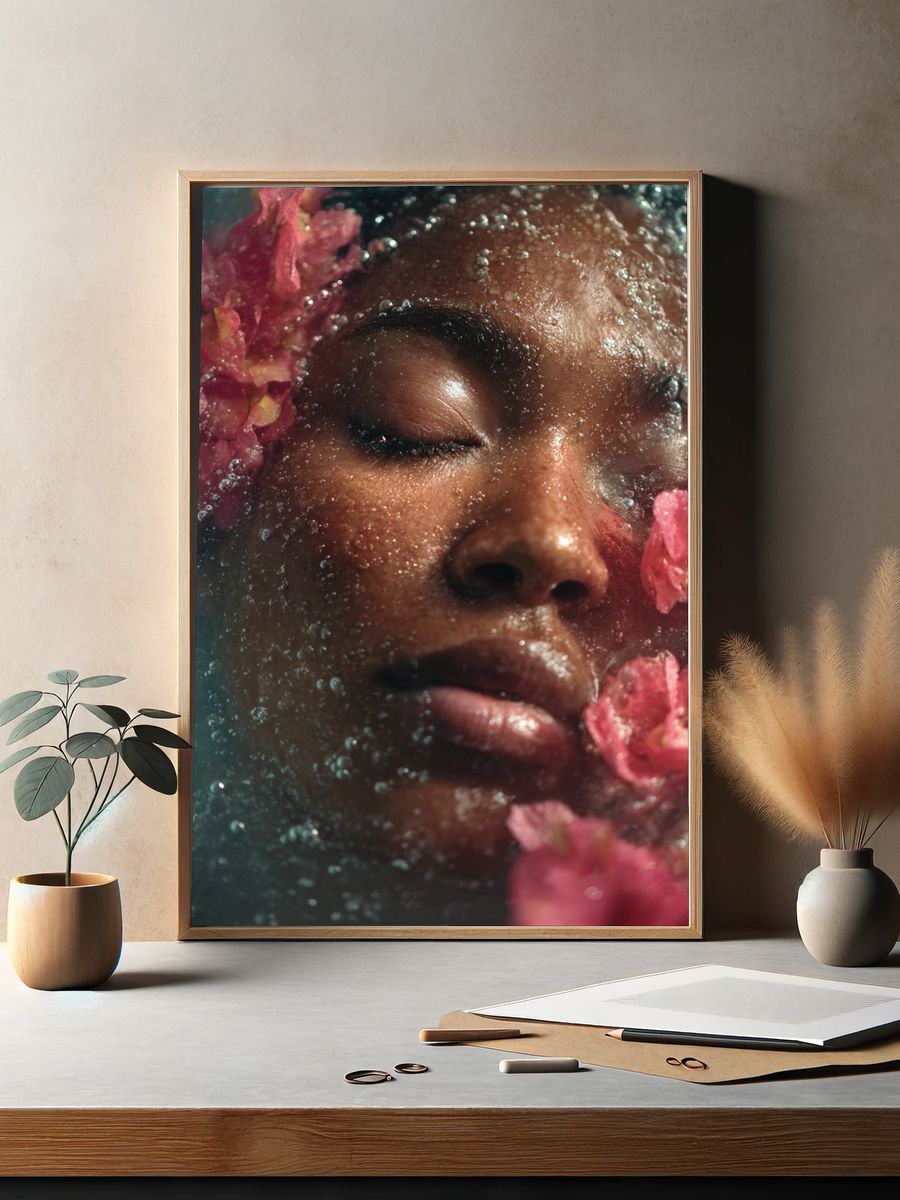 Dreamy Floral Portrait Print. — room view 2