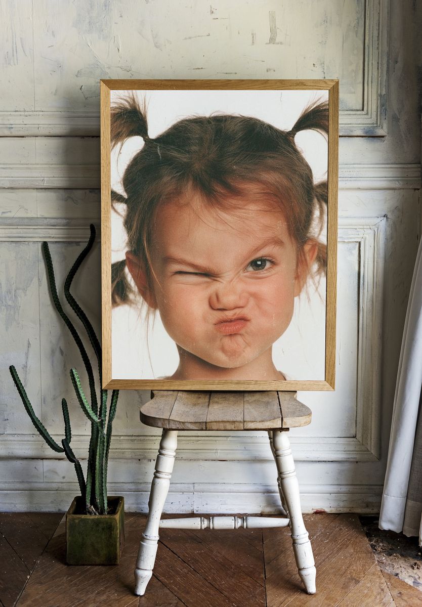 Playful Girl Portrait Poster. room preview