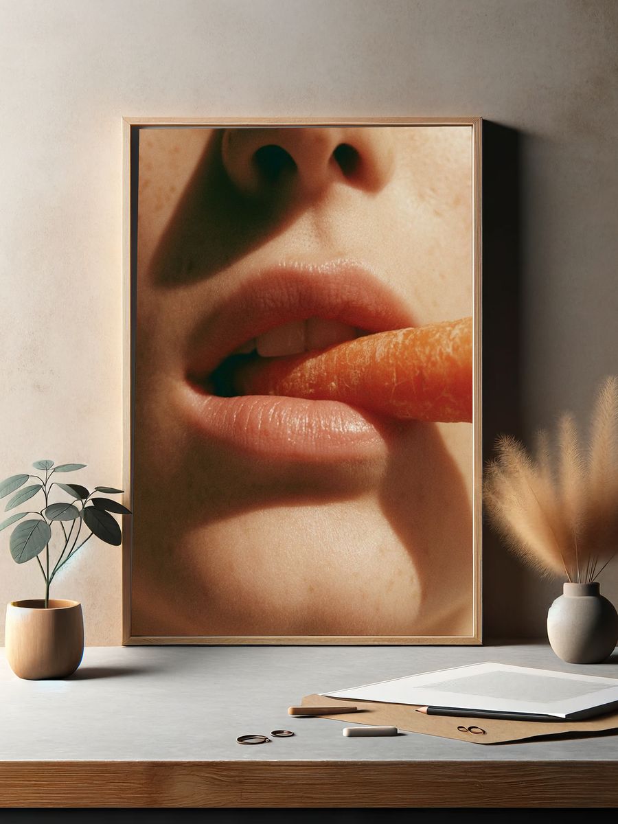 Carrot Lips Photography Poster. — room view 2