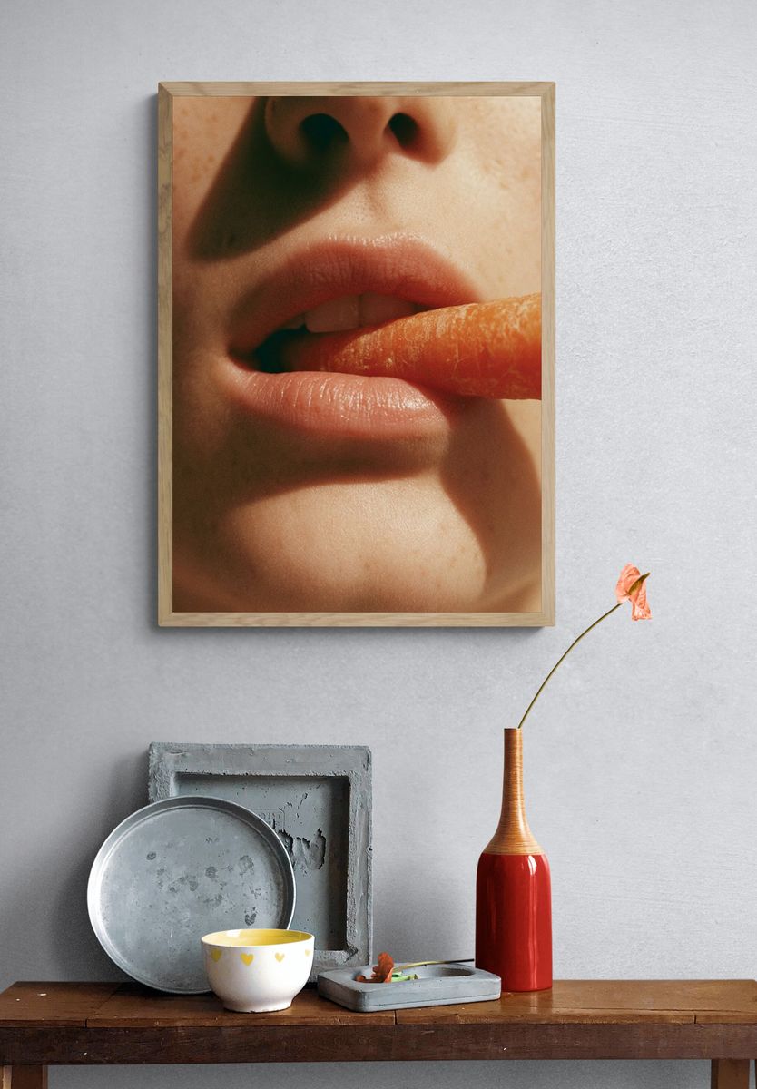 Carrot Lips Photography Poster. — room view 3