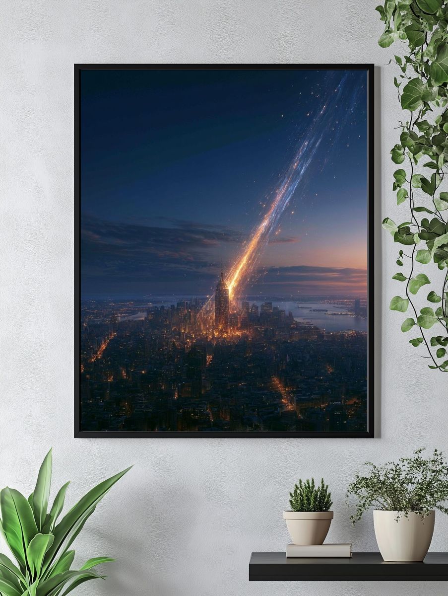 Meteor Strike Cityscape Poster. — room view 4