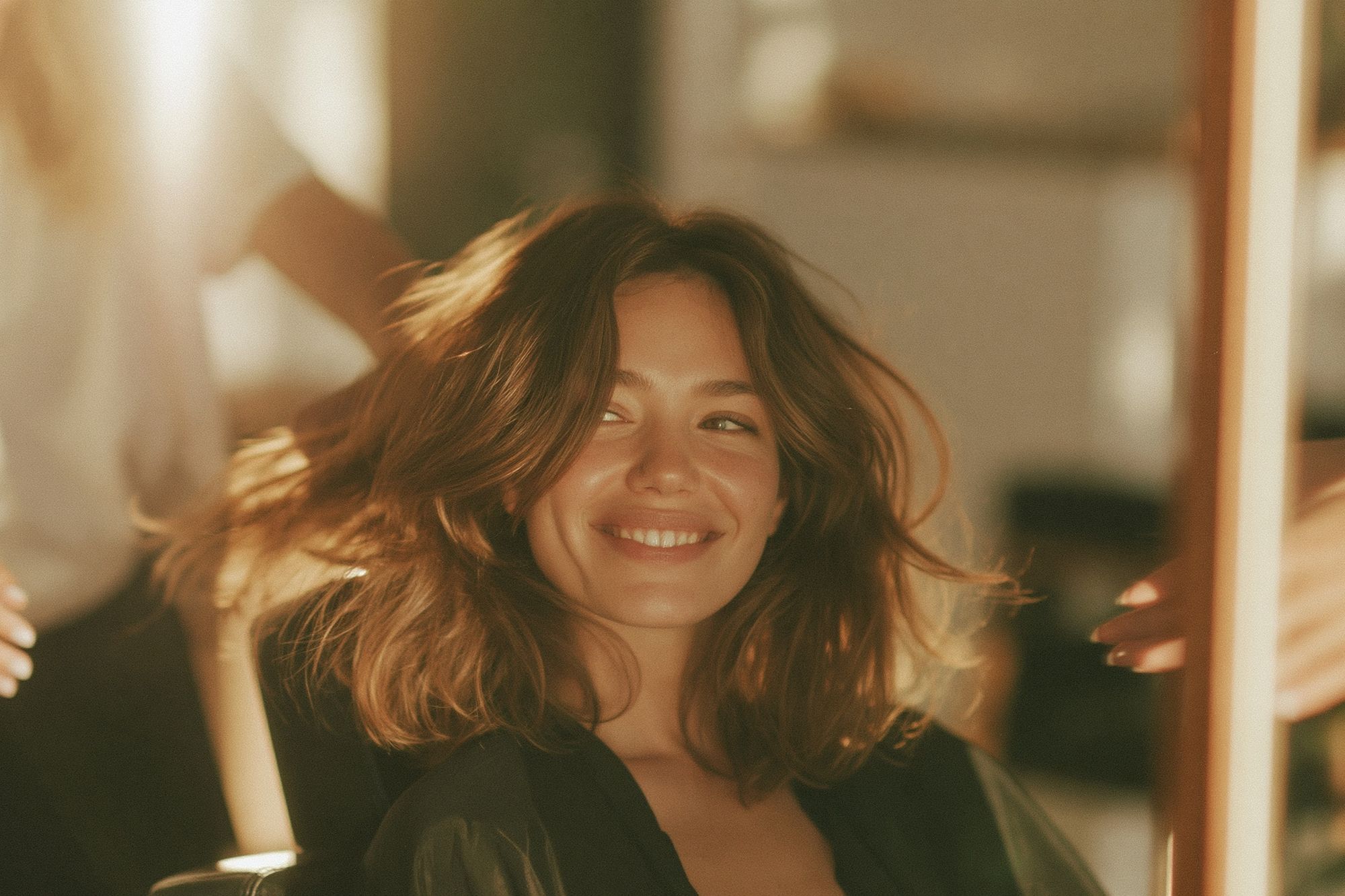 Smiling Woman Portrait Print. poster detail