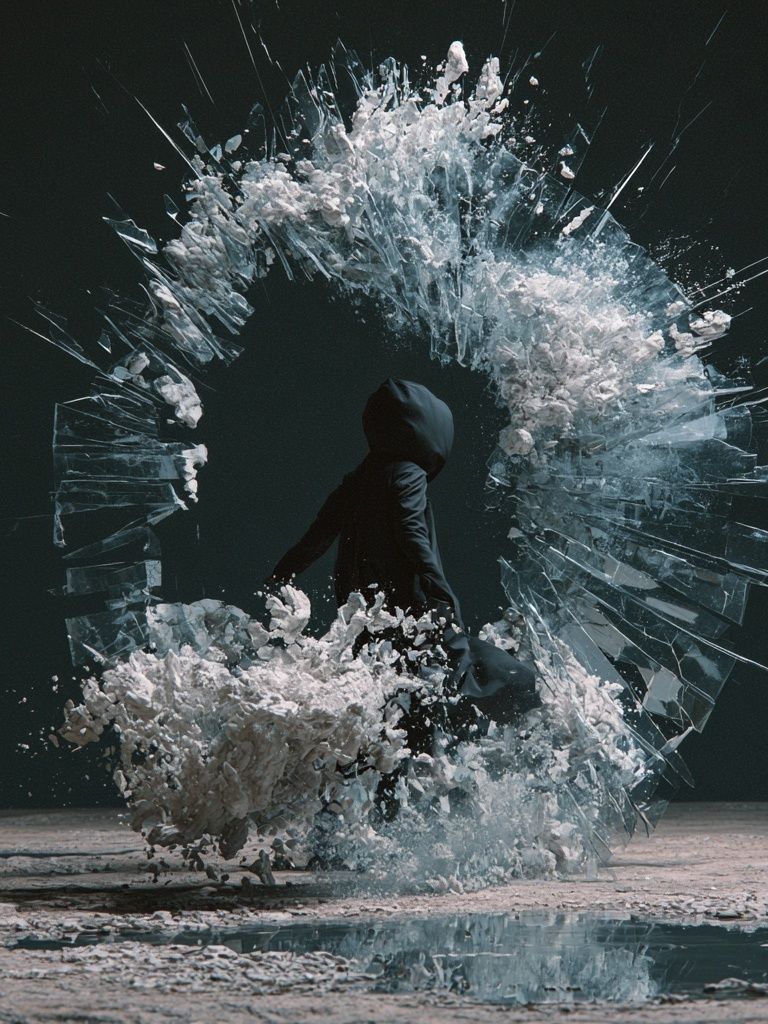 Shattered Ice Figure Photography Poster. poster — photography art