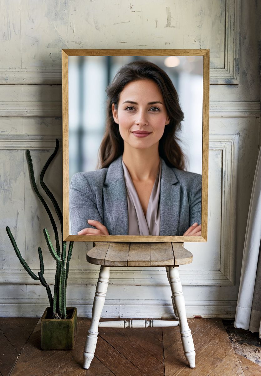 Confident Woman Portrait Print. room preview