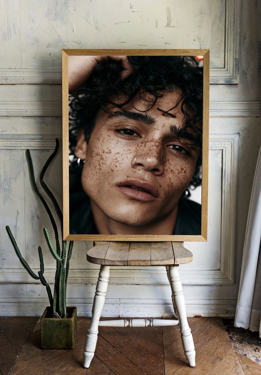 Freckled Portrait Photography Poster. — room view 1