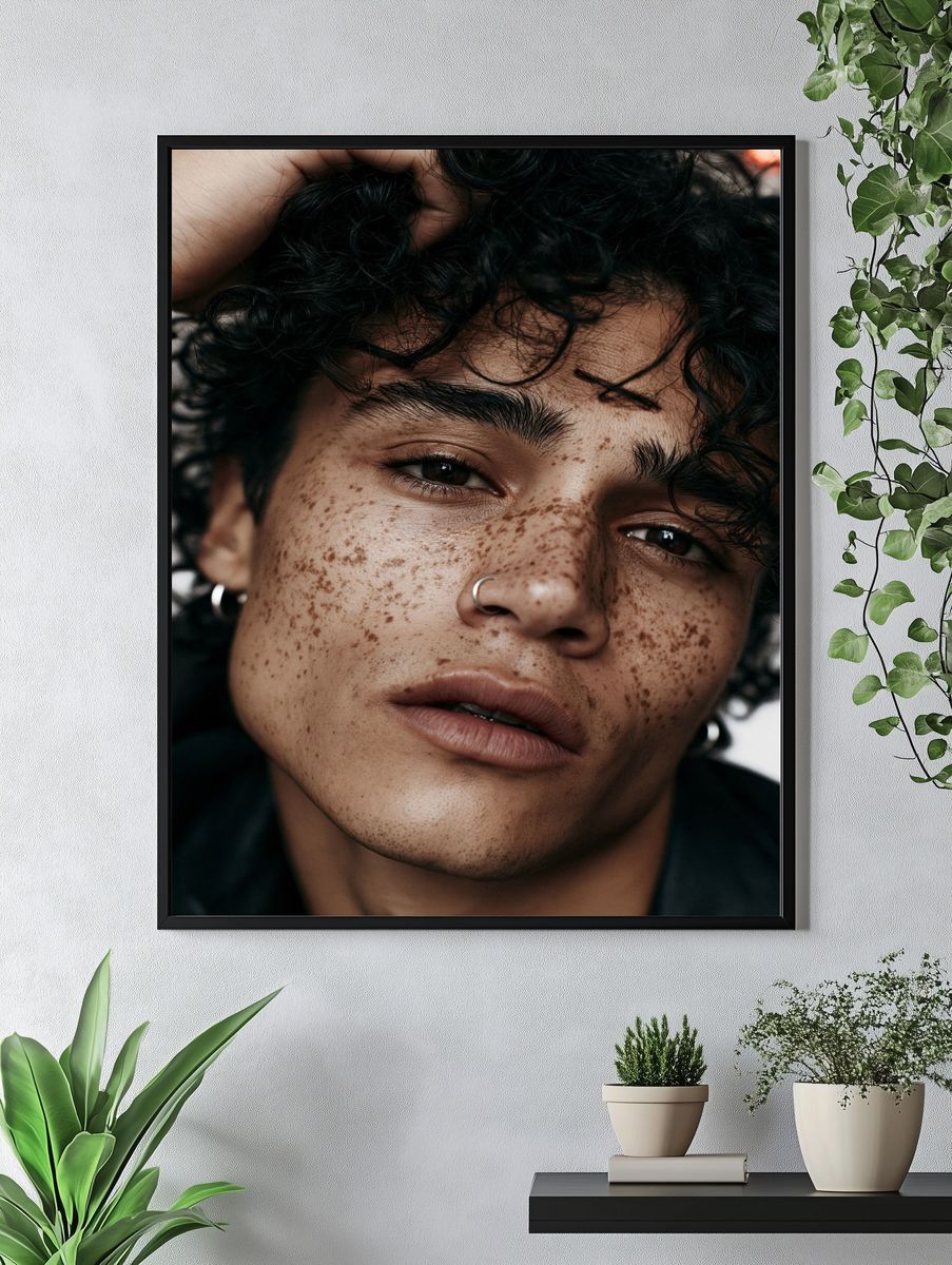 Freckled Portrait Photography Poster. — room view 4