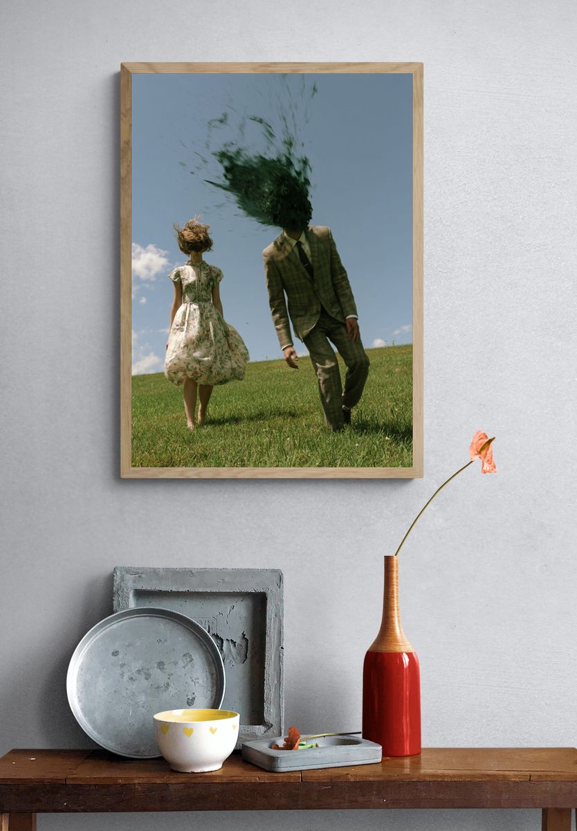 Surreal Meadow Couple Photography Print. — room view 3
