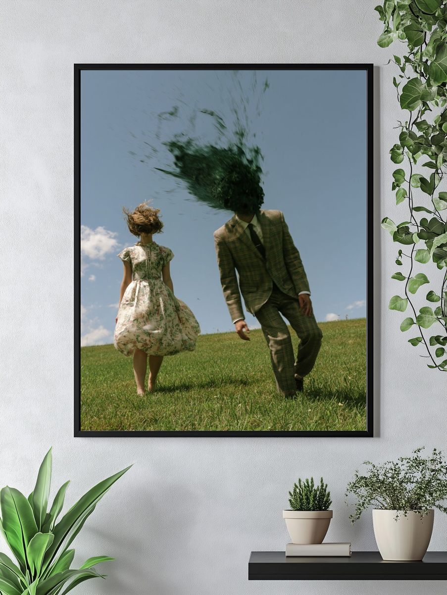 Surreal Meadow Couple Photography Print. — room view 4