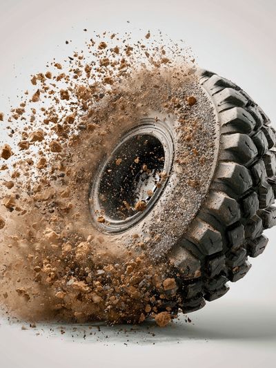 Exploding Off-Road Tire Print.