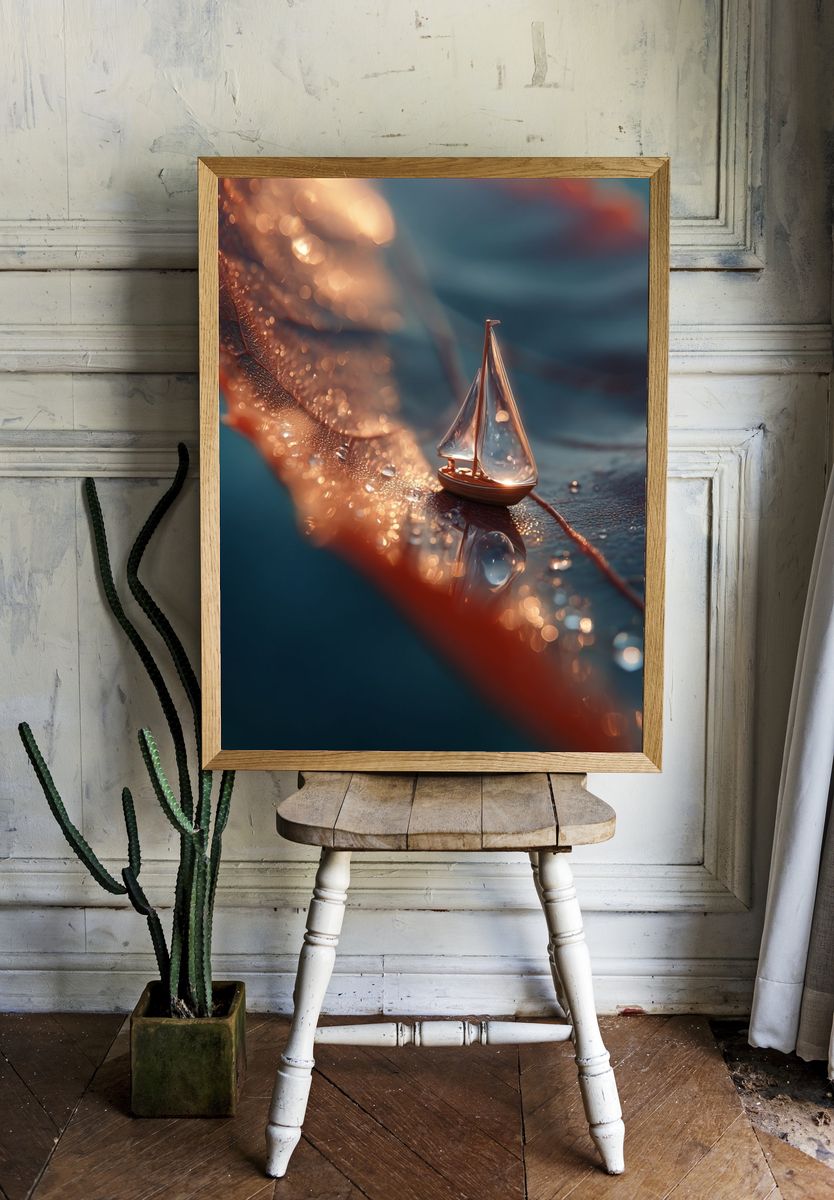 Mini Sailboat Dreamscape Photography Poster. room preview