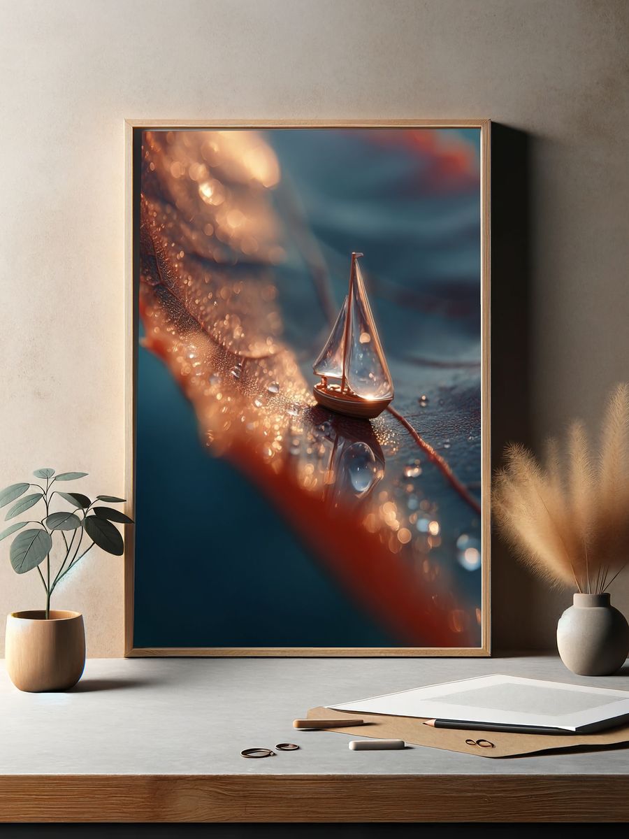 Mini Sailboat Dreamscape Photography Poster. — room view 2