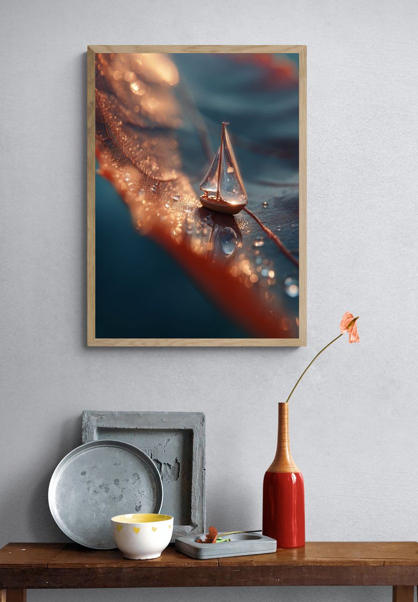Mini Sailboat Dreamscape Photography Poster. — room view 3