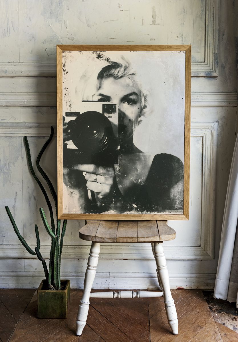 Monochrome Self-Portrait Photography Poster. room preview