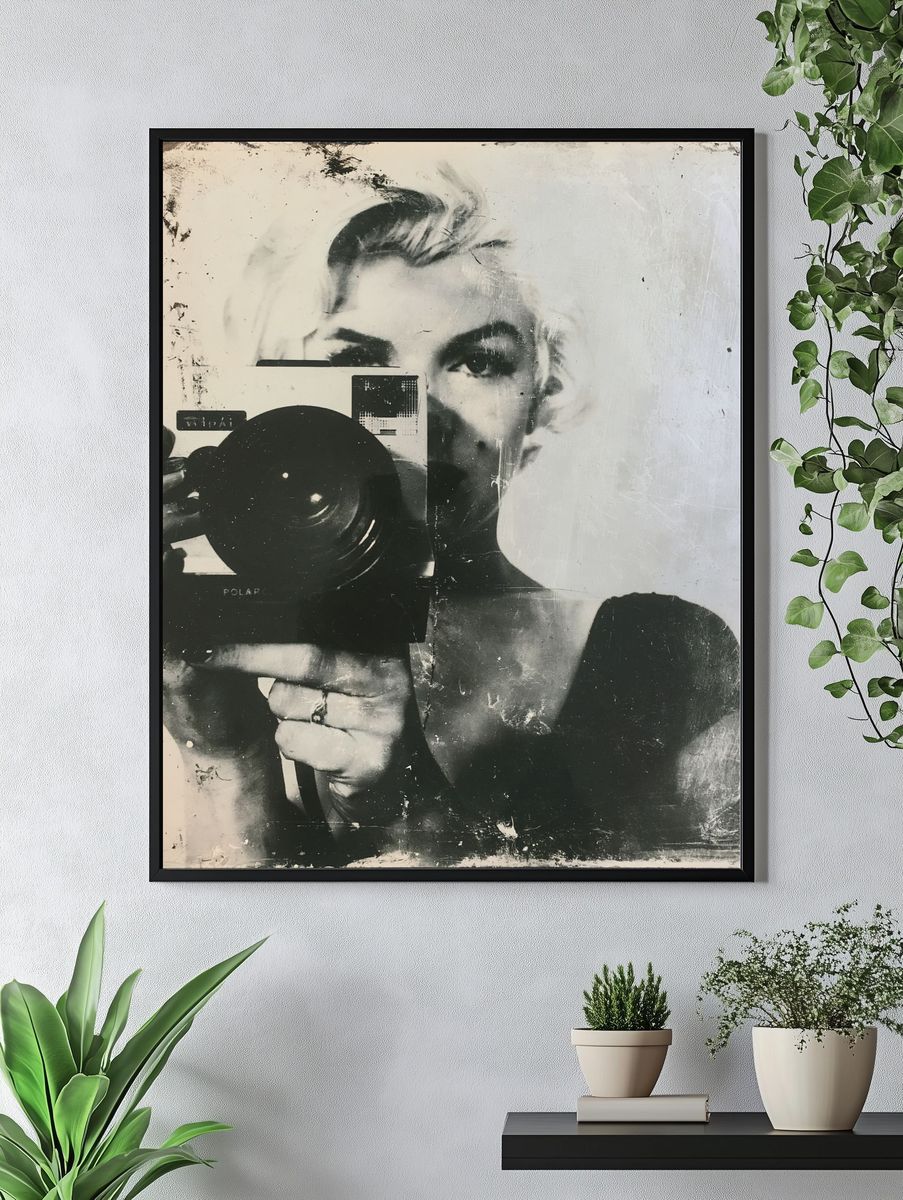 Monochrome Self-Portrait Photography Poster. — room view 4