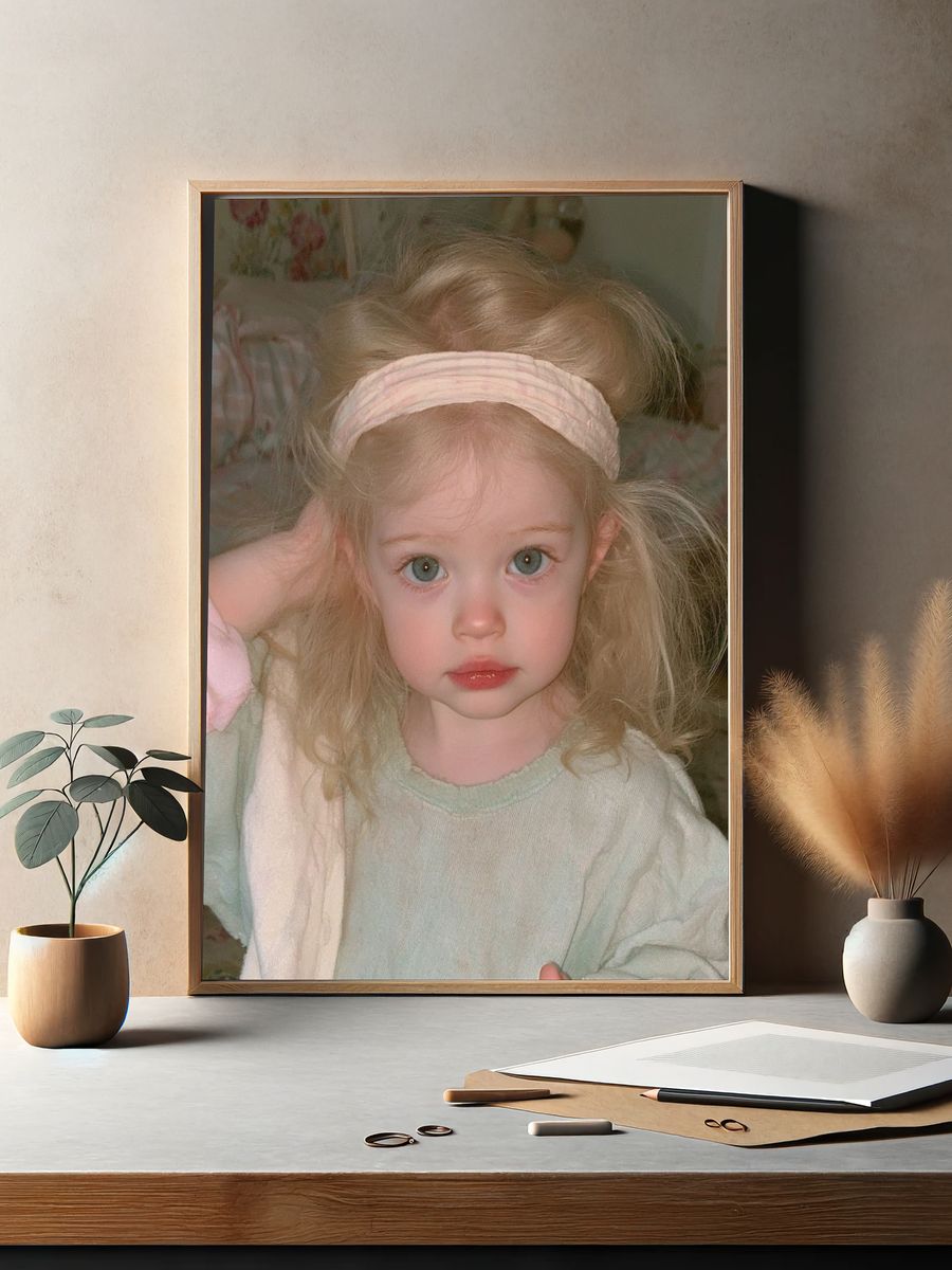 Blonde Child Portrait Photography Poster. — room view 2