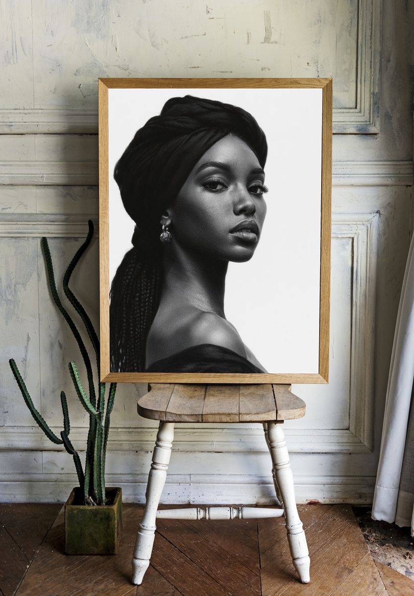 Elegant Black and White Portrait Poster. room preview