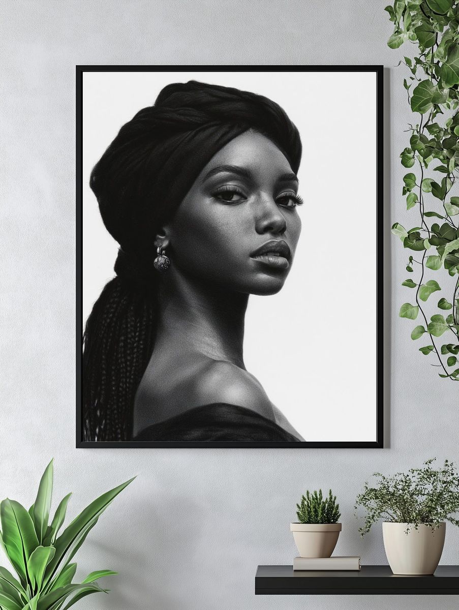Elegant Black and White Portrait Poster. — room view 4