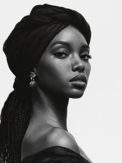 Elegant Black and White Portrait Poster. poster