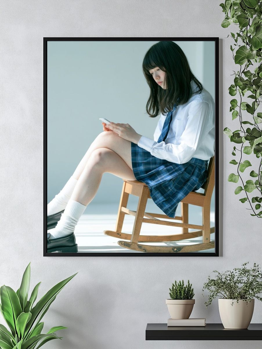 Quiet Schoolgirl Portrait Print. — room view 4