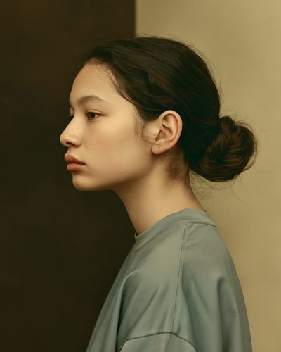 Serene Profile Portrait Print.