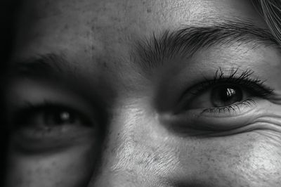 Child Eyes Black-White Portrait Poster. poster