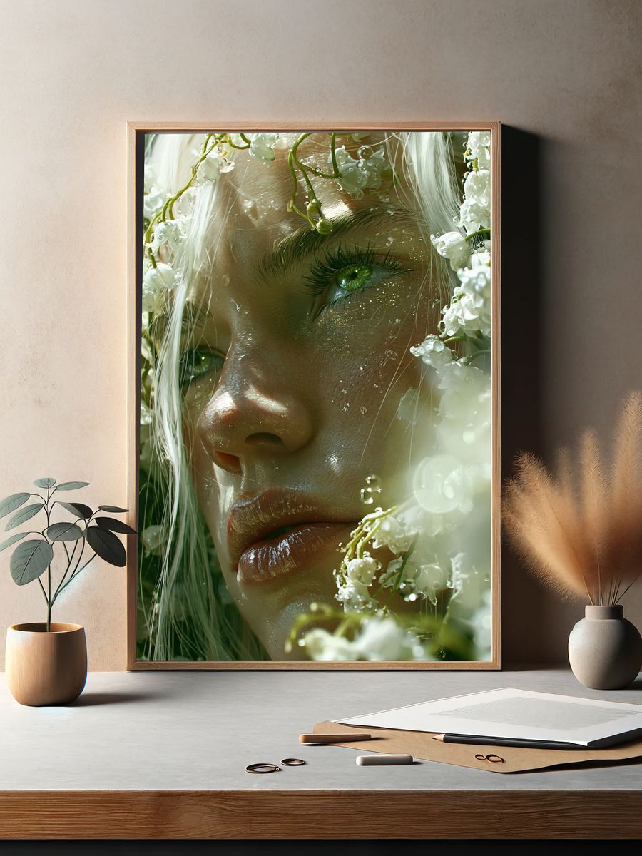 Lily Veil Portrait Print. — room view 2