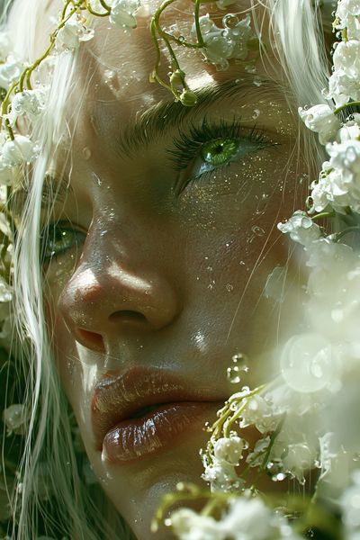 Lily Veil Portrait Print.