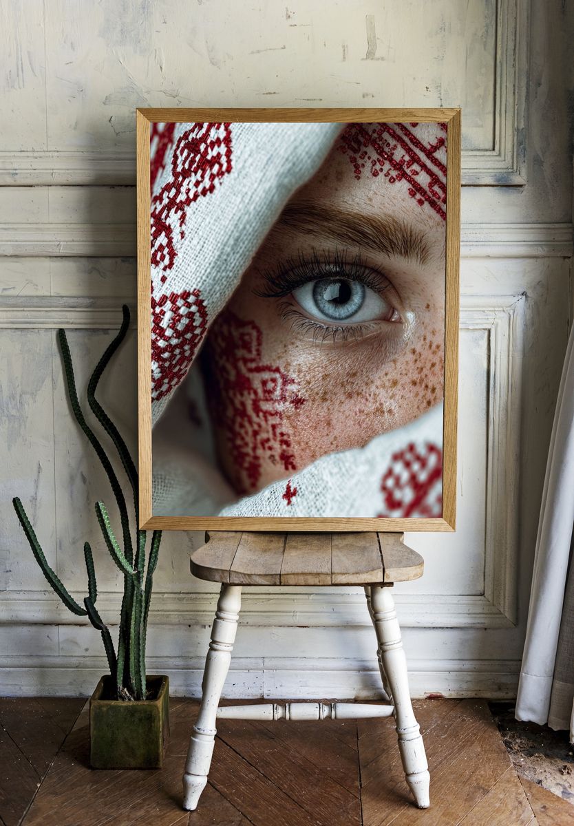 Freckled Eye Portrait Print. — room view 1