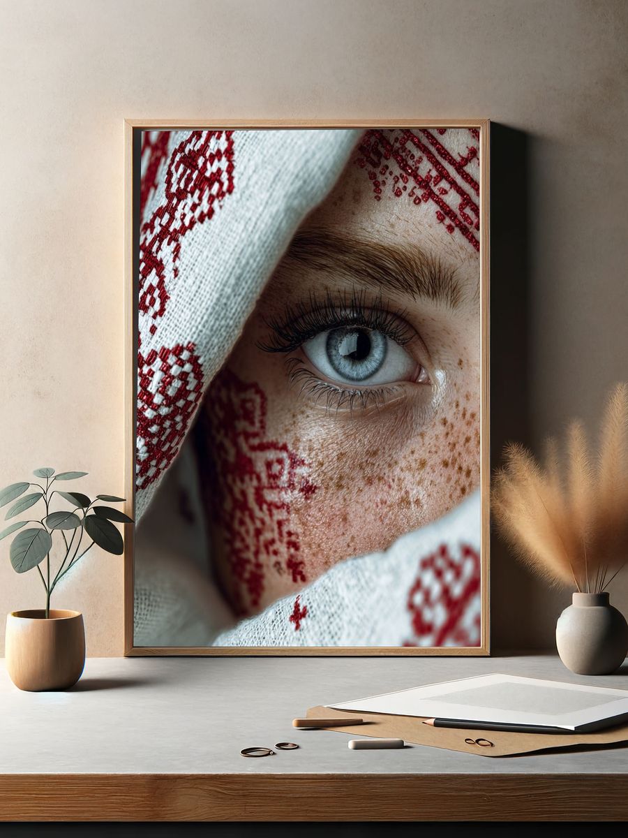 Freckled Eye Portrait Print. — room view 2