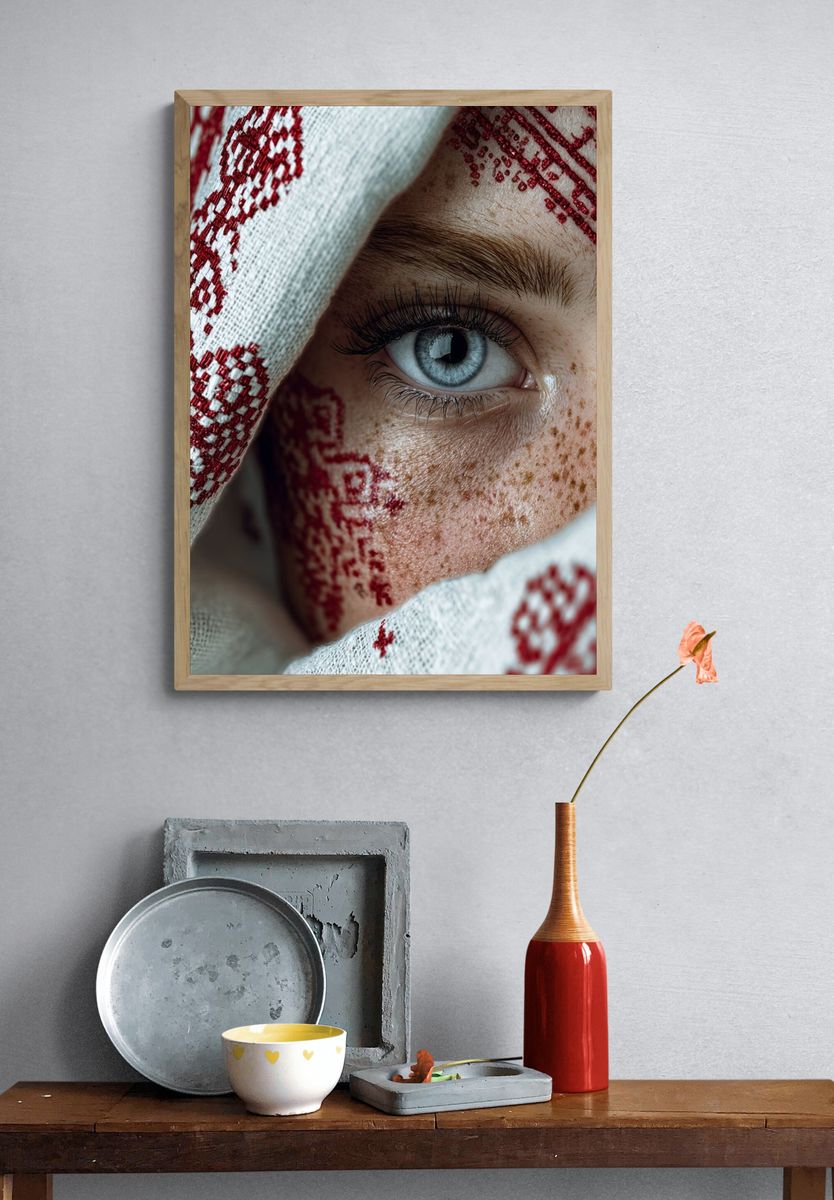 Freckled Eye Portrait Print. — room view 3