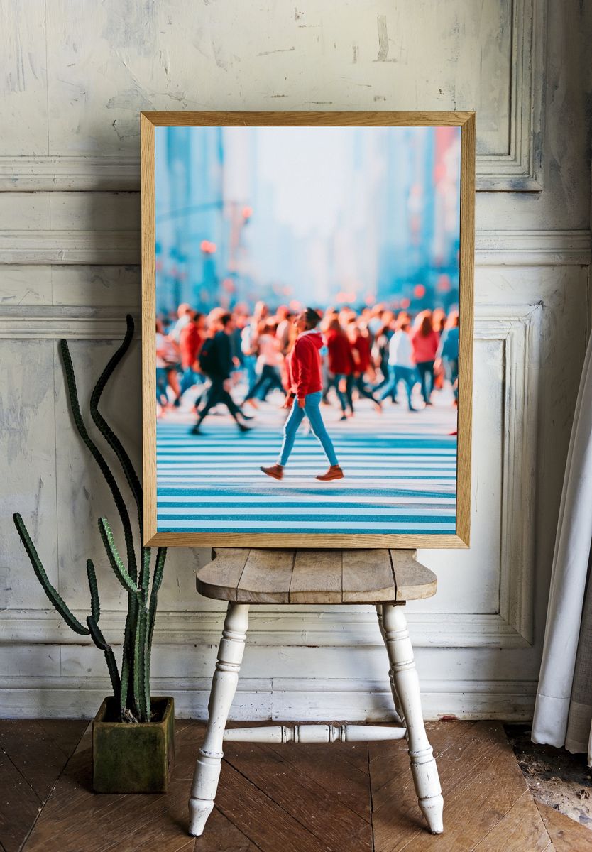 City Crosswalk Crowd Photography Poster. room preview