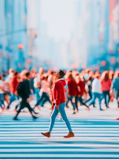 City Crosswalk Crowd Photography Poster.