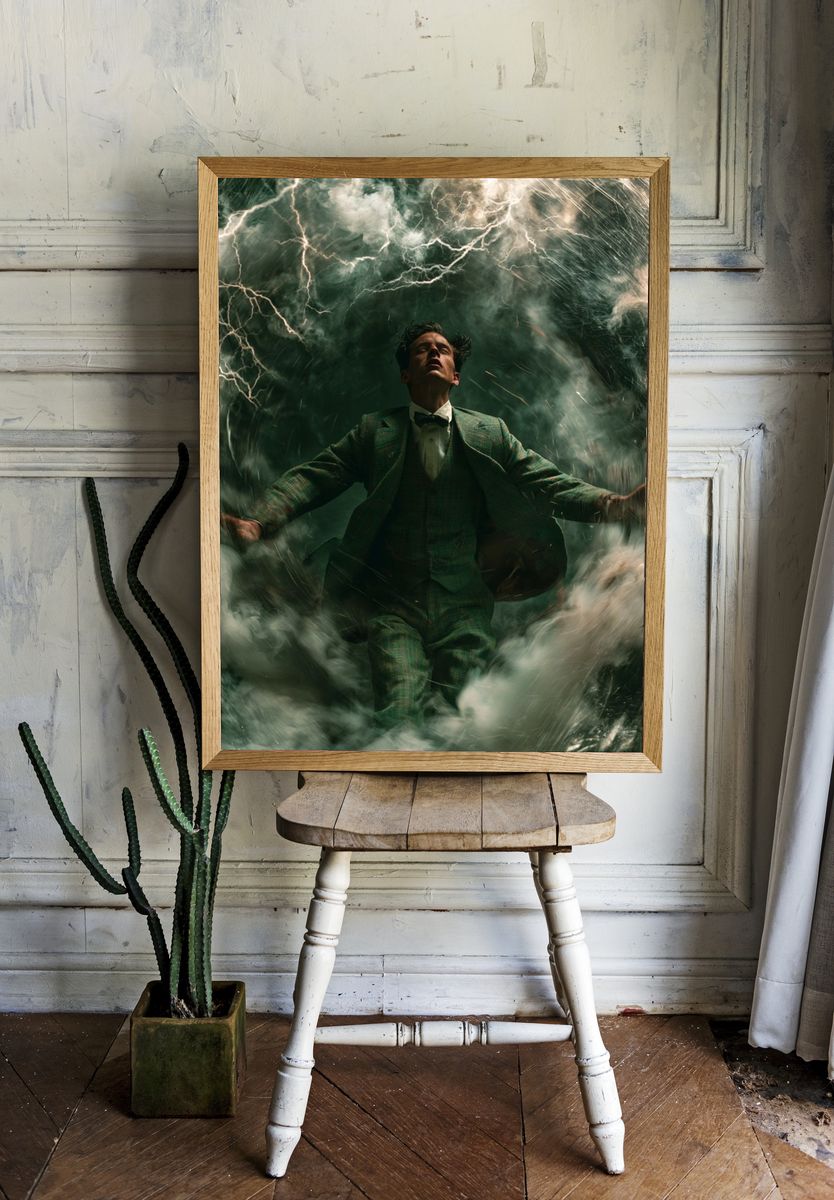 Stormbound Man Portrait Print. — room view 1