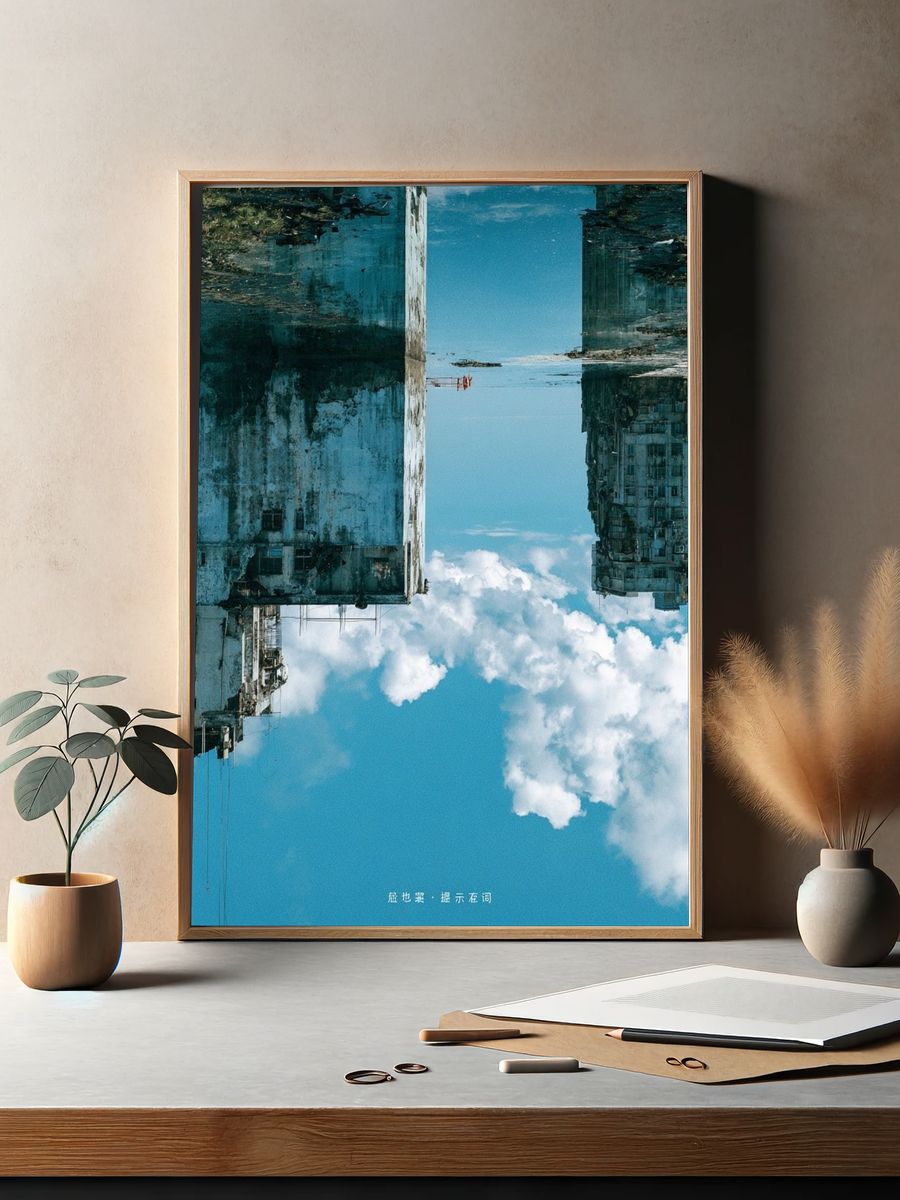 Surreal City Reflection Poster. — room view 2