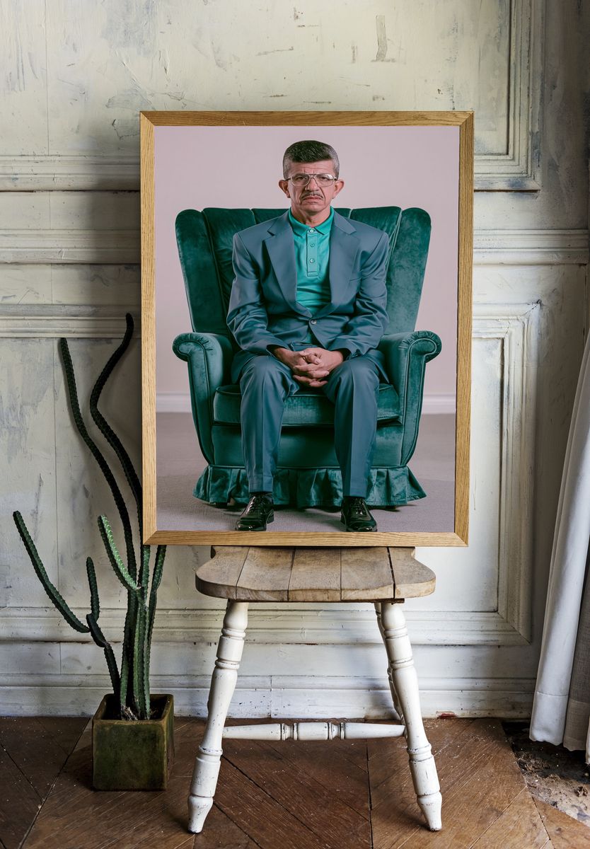 Teal Portrait Photography Poster. — room view 1