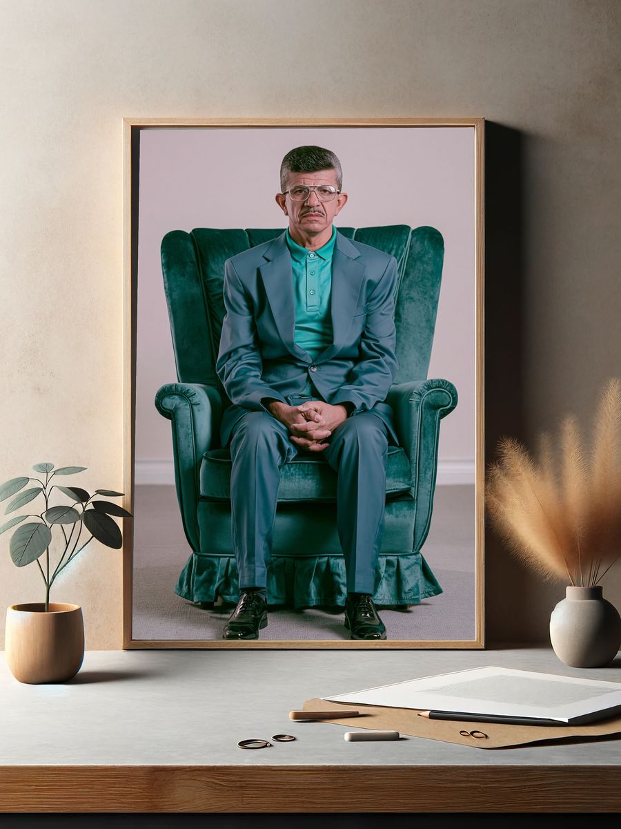 Teal Portrait Photography Poster. — room view 2