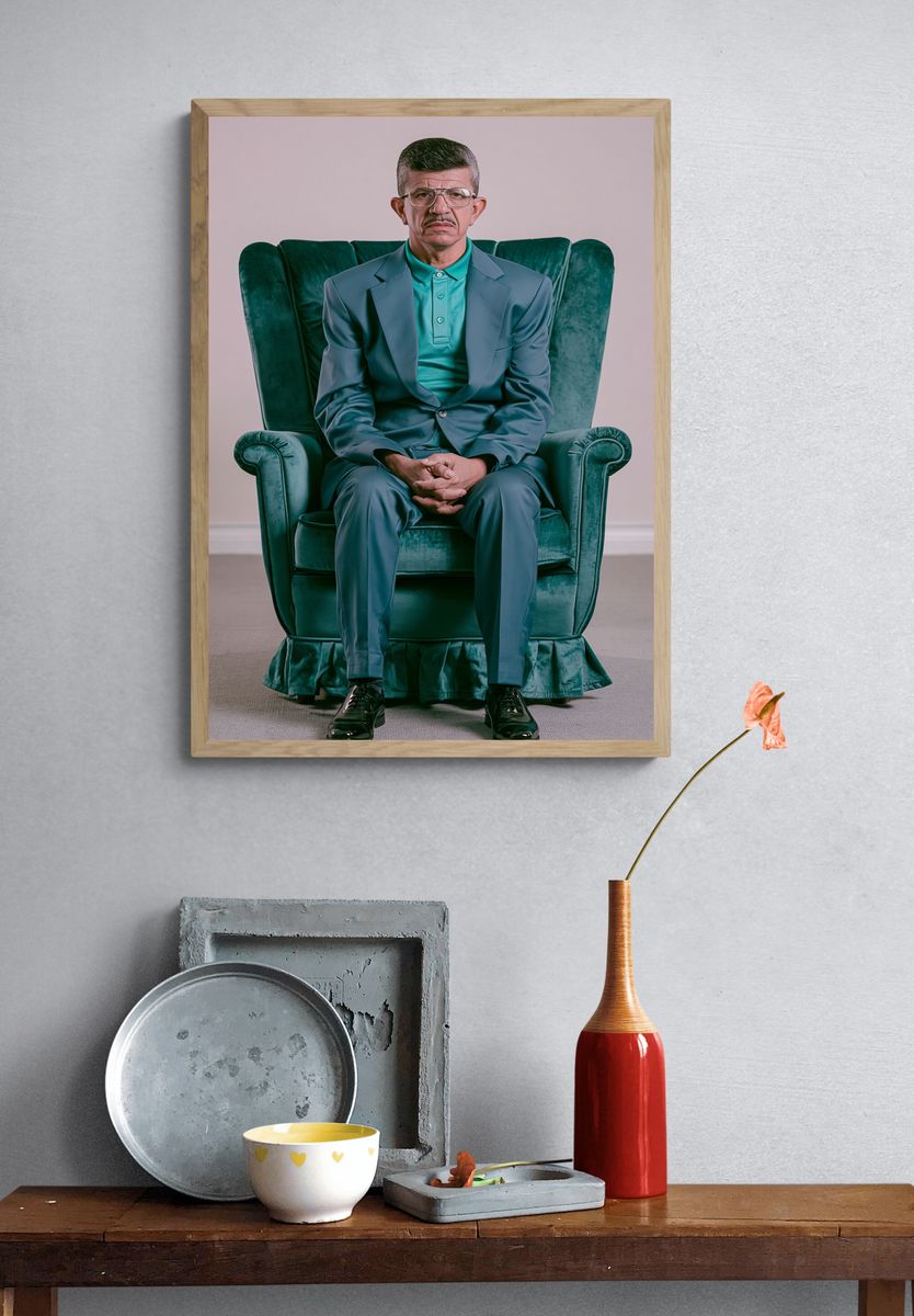 Teal Portrait Photography Poster. — room view 3