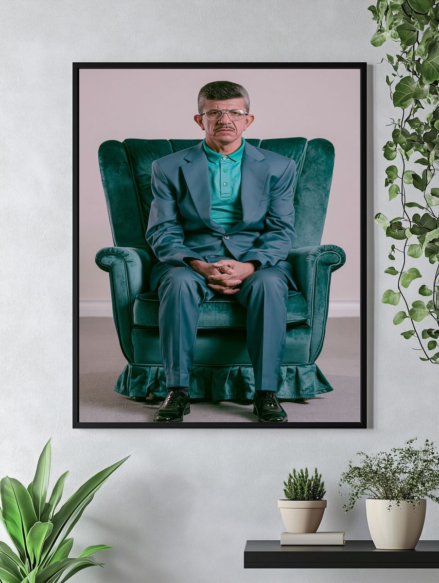 Teal Portrait Photography Poster. — room view 4