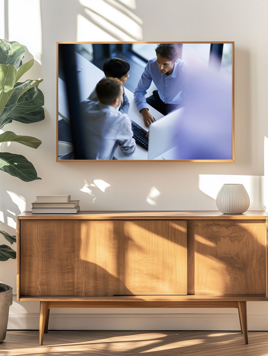 Office Team Collaboration Photography Poster. — room view 3