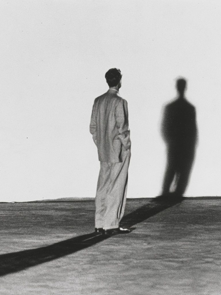 Shadow Figure Black-White Poster. poster detail