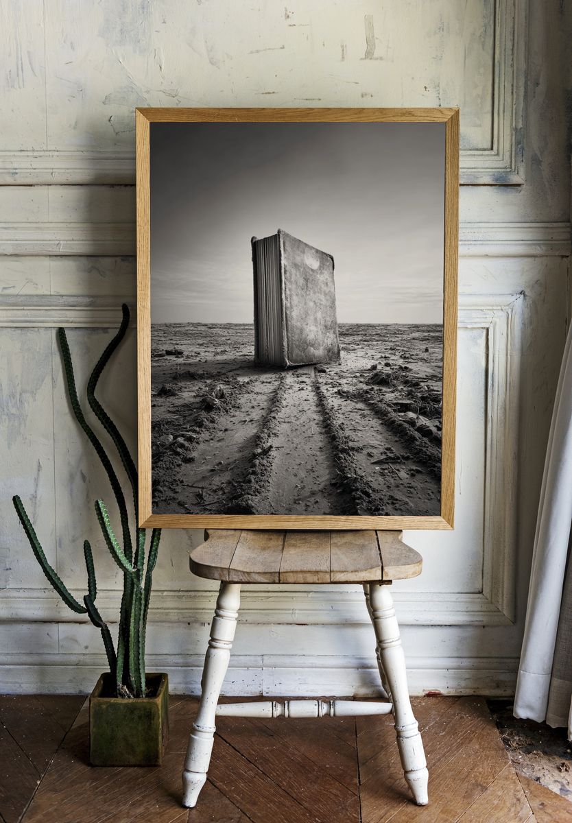 Deserted Book Monolith Photography Poster. — room view 1