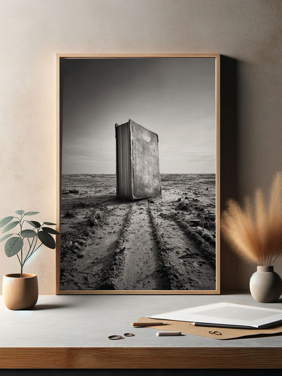 Deserted Book Monolith Photography Poster. — room view 2